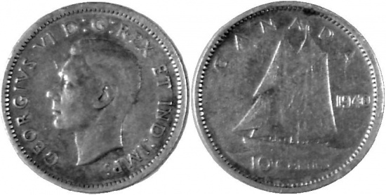 10 centów (0,10 CAD), 1940